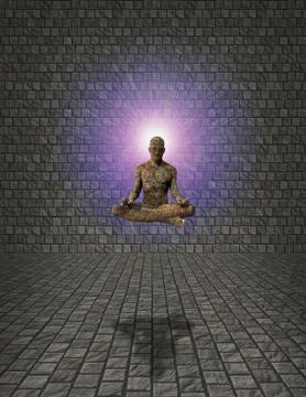 Meditation man Stock Illustration