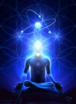 Meditation of man Stock Illustration