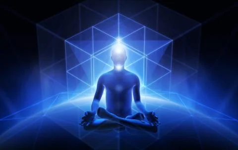 Meditation of man Stock Illustration