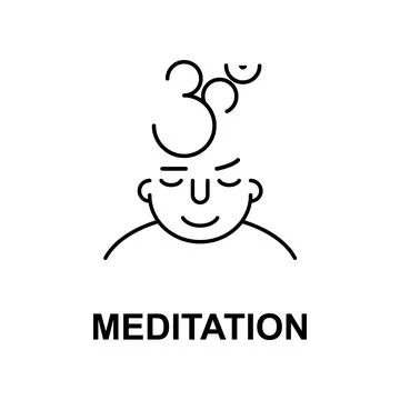 Meditation on mind icon. Element of human mind icon for mobile concept and web イラスト素材