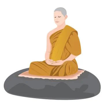 The meditation monk vector design Stock Illustration