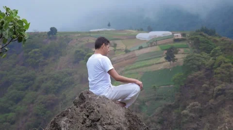 Meditation in mountain peak Stock-Footage 51108946