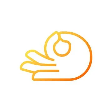Meditation mudra pixel perfect gradient linear vector icon Ilustração Stock