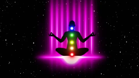 Meditation opens and activates chakras 스톡 동영상 148598906