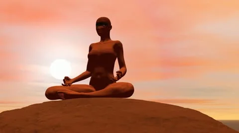 Meditation pose - 3D render Video stock 21232184