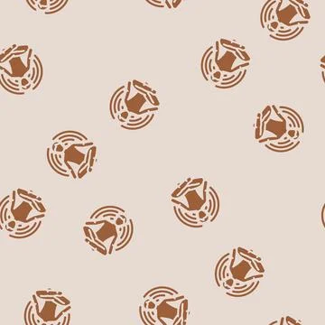 Meditation pose radiating waves glyph vector seamless pattern Stock Illustration