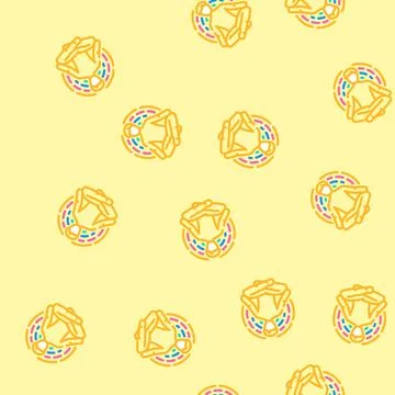 Meditation pose radiating waves vector seamless pattern Stock Illustration