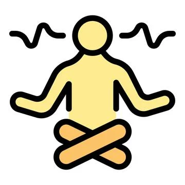 Meditation practice icon vector flat Stock Illustration