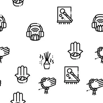 Meditation Practice Seamless Pattern Vector Illustrazione stock