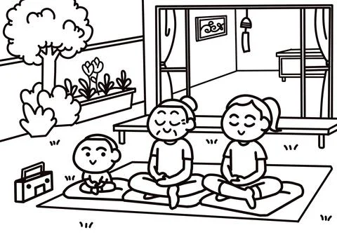  Meditation for relaxation Stock Illustration
