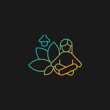 Meditation rooms gradient vector icon for dark theme Stock Illustration