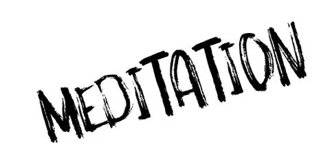 Meditation rubber stamp Stock Illustration