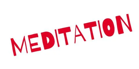 Meditation rubber stamp Stock Illustration