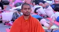 Meditation scene first International Day of Yoga Times Square New York City NYC HD Footage