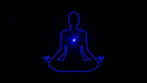 Meditation Silhouette With Light Rays 스톡 동영상 132844081