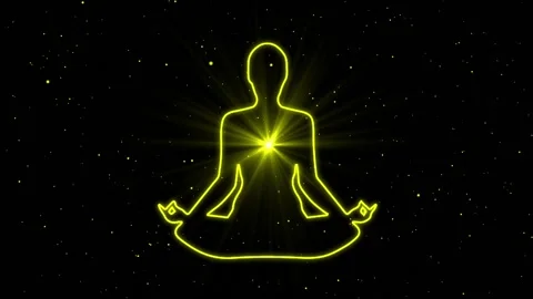 Meditation Silhouette With Light Rays 스톡 동영상 132844288