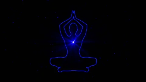 Meditation Silhouette With Light Rays 스톡 동영상 132844389