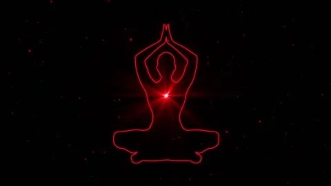 Meditation Silhouette With Light Rays Stock Footage 132844406