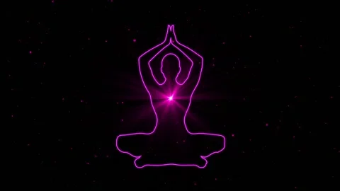 Meditation Silhouette With Light Rays Video stock 132844540