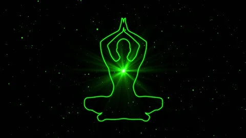 Meditation Silhouette With Light Rays Video stock 132844590