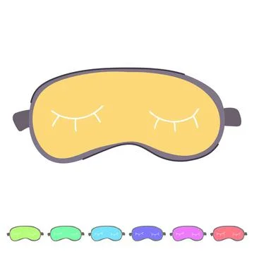 Meditation sleep mask eye vector cartoon graphic Stock Illustration