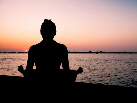 Meditation at Sunset Foto stock