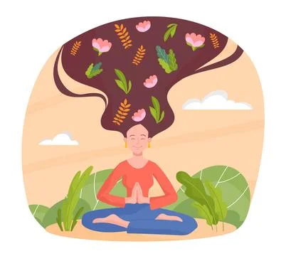 Meditation therapy concept Stock Illustration