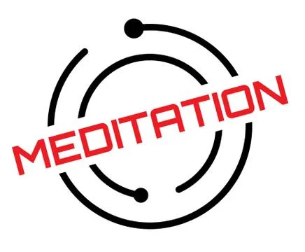 Meditation typographic stamp Stock Illustration
