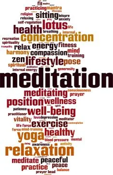 Meditation word cloud Stock Illustration