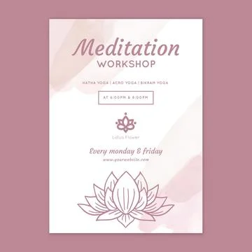 Meditation workshop poster Stock Illustration