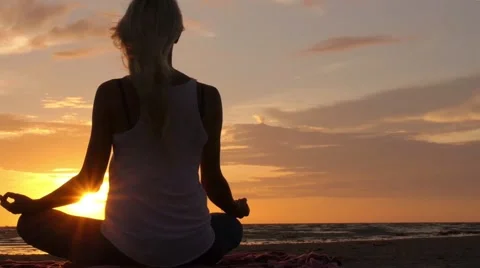 Meditation, Yoga, Zen Buddhism, Healthy Lifestyle Concept Stock Footage