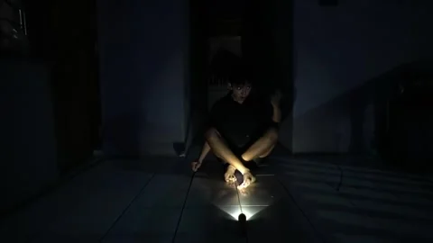 Meditative Moment in Dim Light Stock Footage 313467832