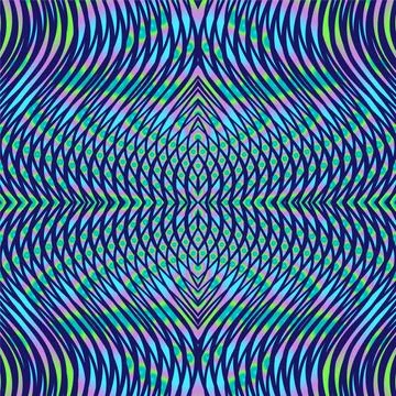 Meditative mystical linear abstract vector background with optical illusion. Stock Illustration