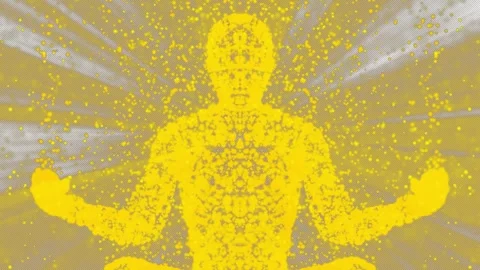 Meditative Transition Element  Gold Color Stock Footage 317322873