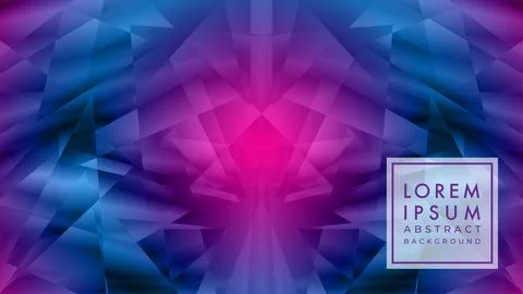 Meditative utopian background with abstract geometric ornament and neon col.. Stock-Illustration