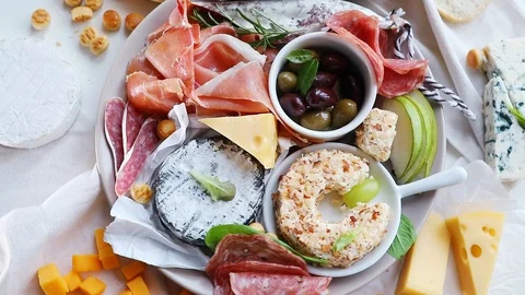 Mediterranean appetizer Stock Footage 98524542