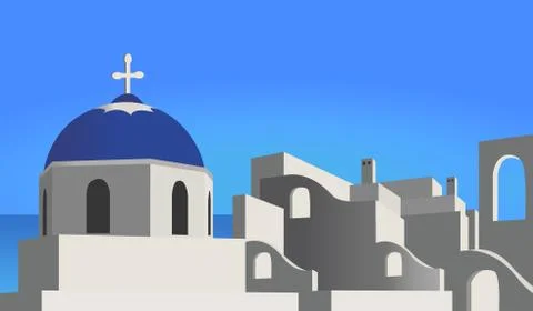 Mediterranean architecture Stock Illustration