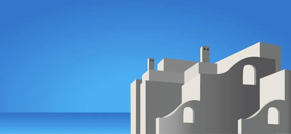 Mediterranean Architecture Stock Illustration