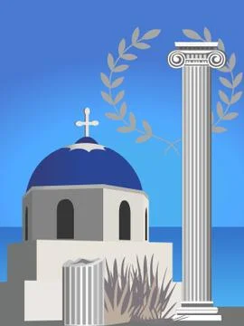 Mediterranean Architecture Stock Illustration