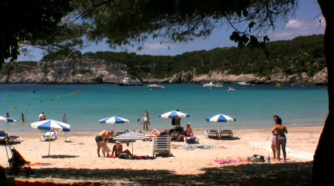 Mediterranean Bay, Menorca Stock Footage 750144