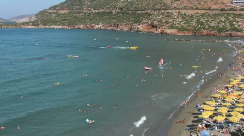 Mediterranean beach on Crete Stock Footage 534094