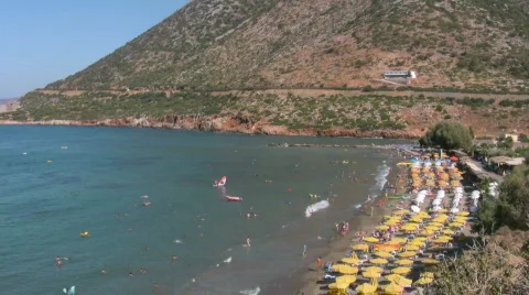 Mediterranean beach on Crete Stock Footage 534115