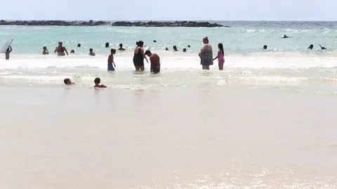 Mediterranean beach in Netanya Stock Footage 78720179