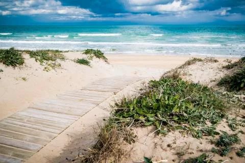 Mediterranean beach Stock Photos