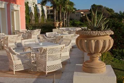 Mediterranean cafe Stock Photos