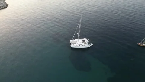 Mediterranean Catamaran From The Air Stock Footage 250457602