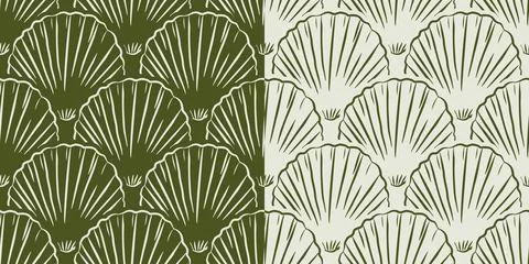 Mediterranean doodle sea shell repeat texture for organic home textile 库存插图