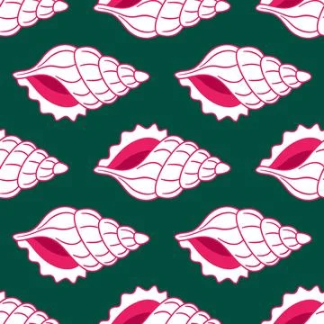 Mediterranean doodle sea shells repeat texture for resort wear 스톡 일러스트