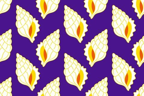 Mediterranean doodle sea shells repeat texture for resort wear 스톡 일러스트