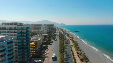 Mediterranean Dream | Drone Flight Over Alanya Coast Stock Footage 130688091